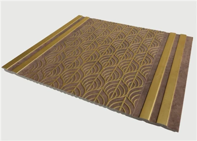 Panel Dinding Dalaman PS Kayu Retro Aksen Emas