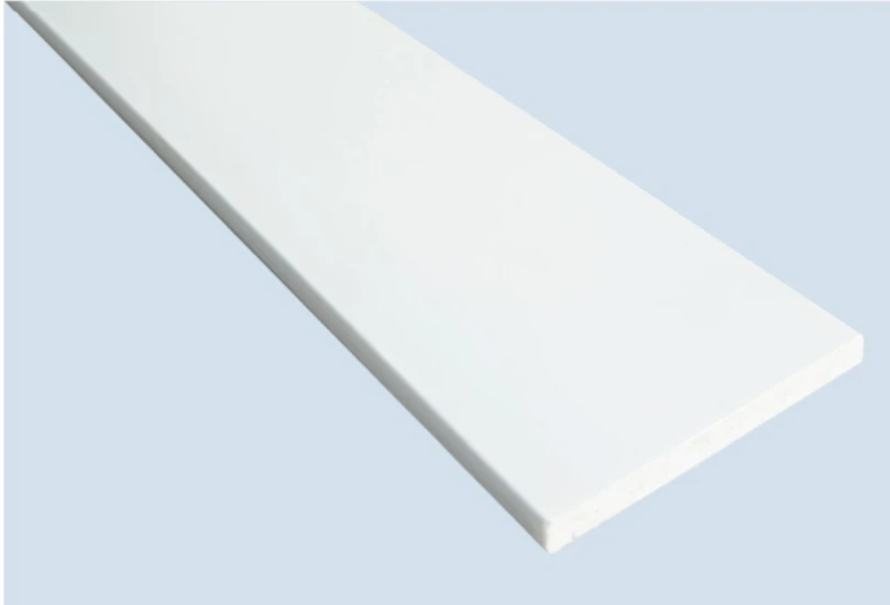 Potong Papan Skirting PS Putih Tepi Lurus